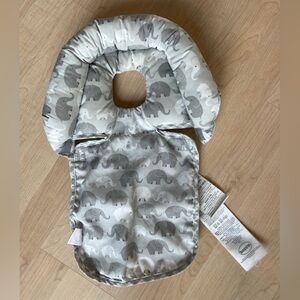 Boppy Gray Elephant Print Newborn Stroller or Car Seat Insert